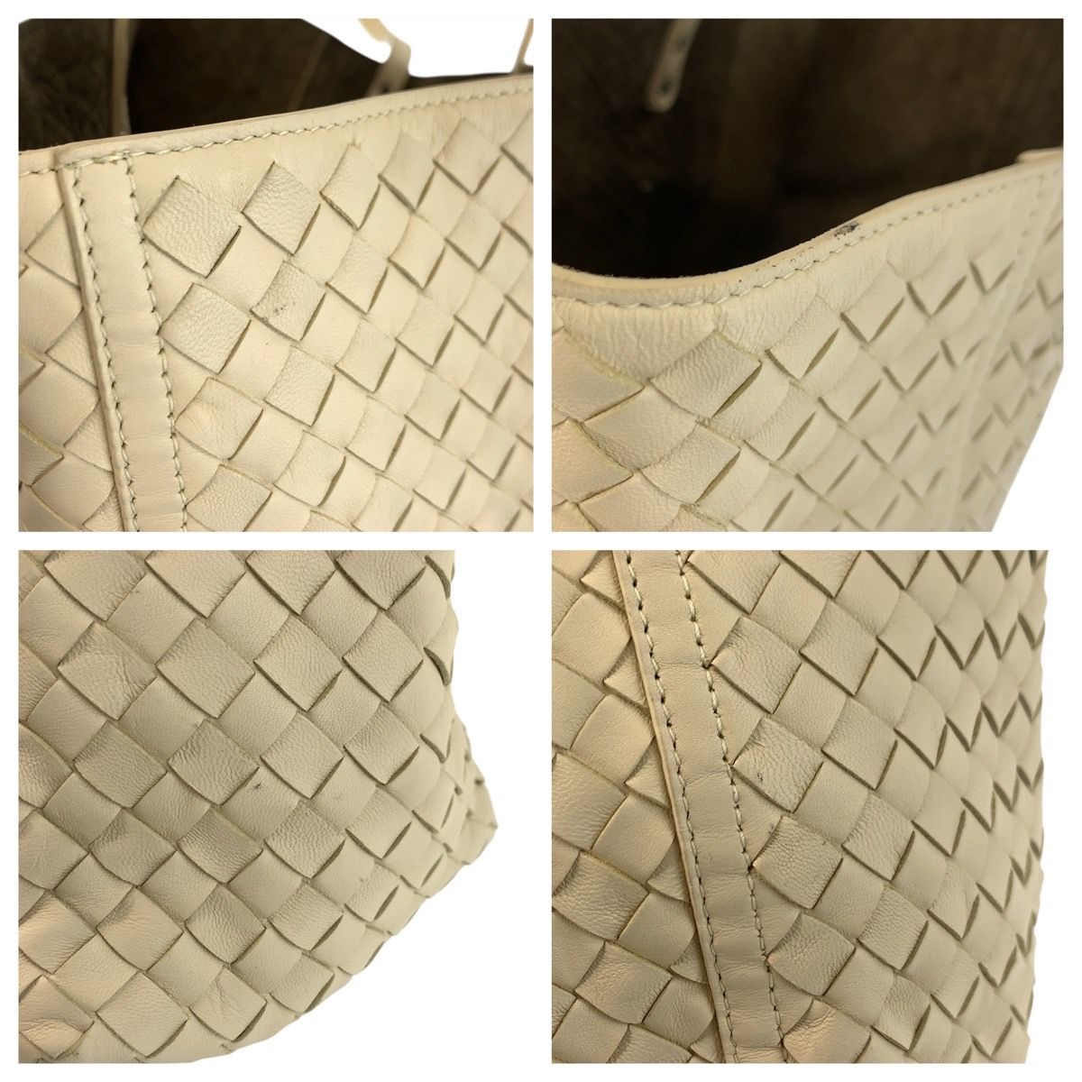 Bottega Veneta Intrecciato Ivory Leather Tote — view 5