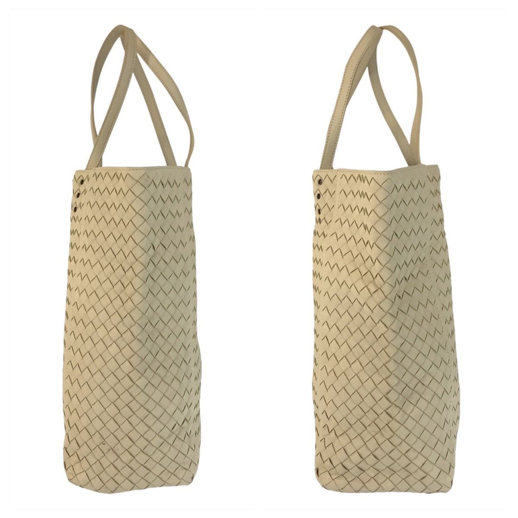 Bottega Veneta Intrecciato Ivory Leather Tote — view 7