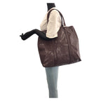 Gucci GG Supreme Wine Red Gold Silver Leather Tote — view 7