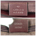 Gucci GG Supreme Wine Red Gold Silver Leather Tote — view 4