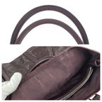 Gucci GG Supreme Wine Red Gold Silver Leather Tote — view 6