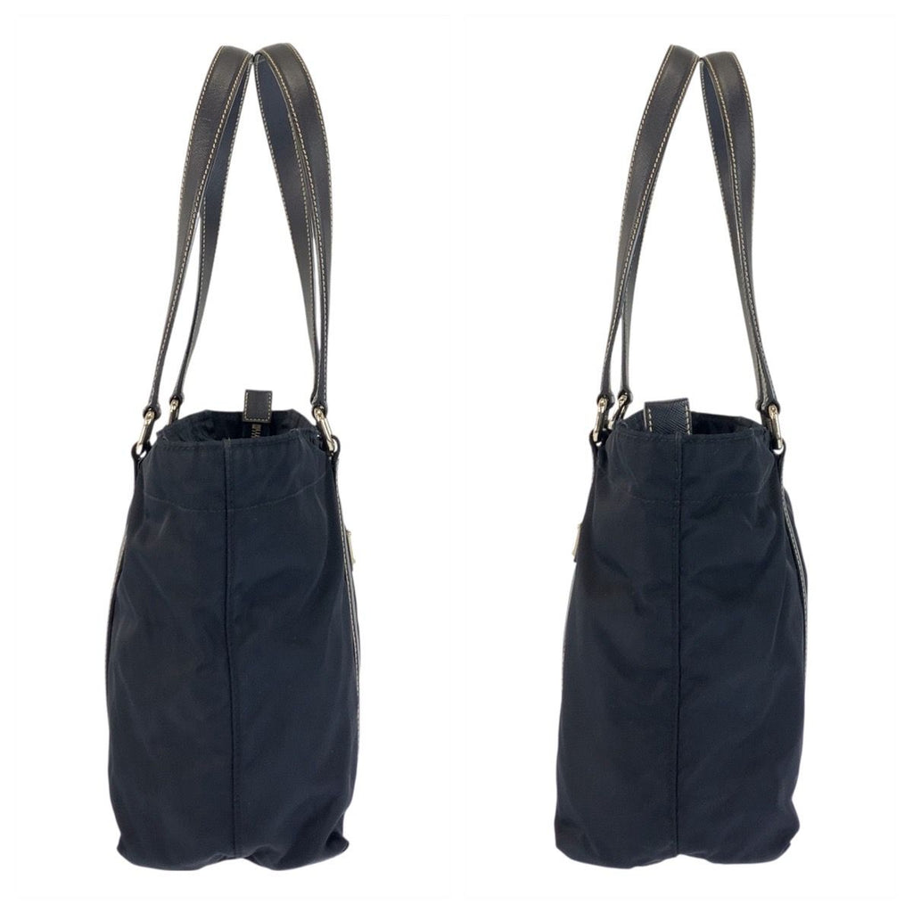 Prada Tessuto Navy Silver Nylon Leather Tote — view 7