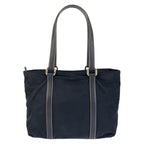 Prada Tessuto Navy Silver Nylon Leather Tote — view 2