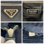 Prada Tessuto Navy Silver Nylon Leather Tote — view 3