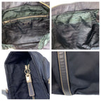 Prada Tessuto Navy Silver Nylon Leather Tote — view 5