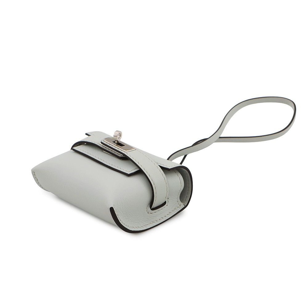 Hermes Bag Charm Kelly Festival Gripantin Silver Swift Gripantan — view 2
