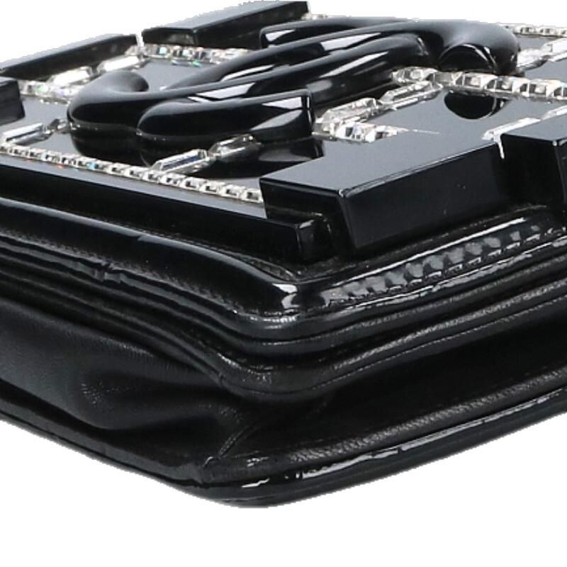 Chanel CC Filigree Logo Patent Chain Shoulder Bag — view 4