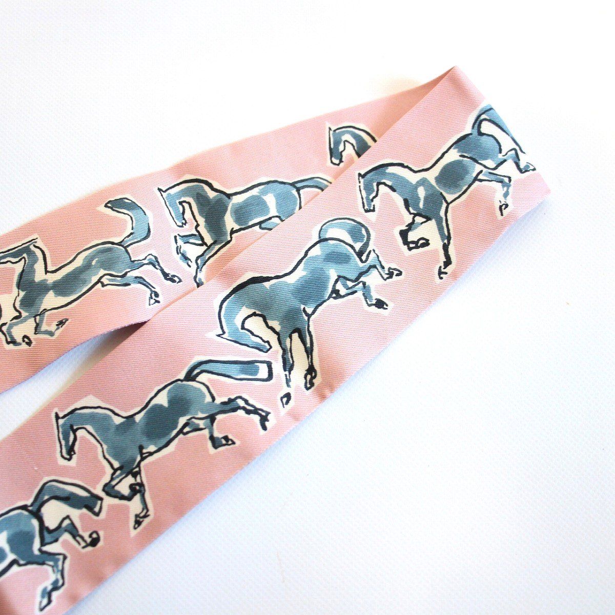 Hermes Twilly Freedom Horse Silk Pink Scarf — view 5