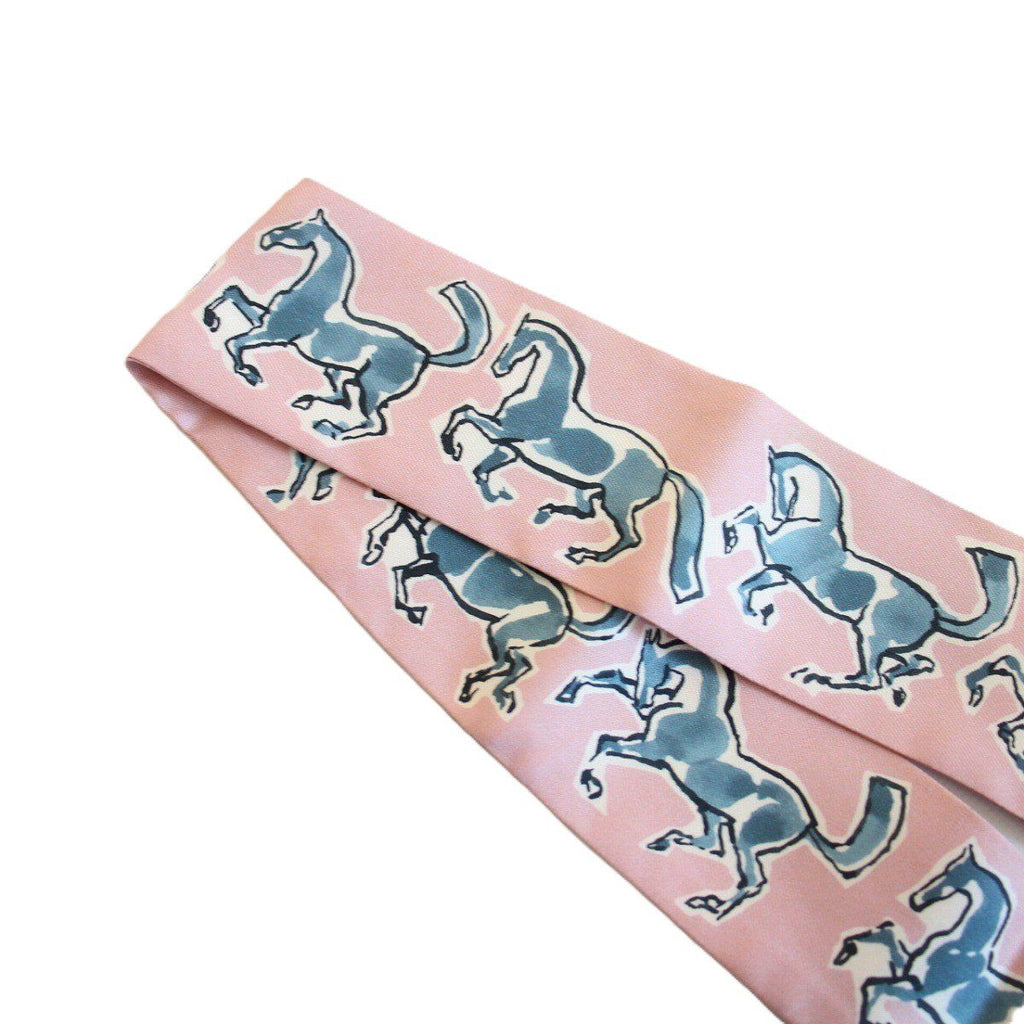 Hermes Twilly Freedom Horse Silk Pink Scarf — view 3