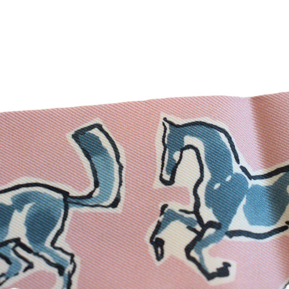 Hermes Twilly Freedom Horse Silk Pink Scarf — view 7