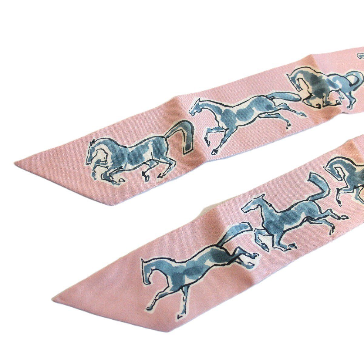 Hermes Twilly Freedom Horse Silk Pink Scarf — view 6