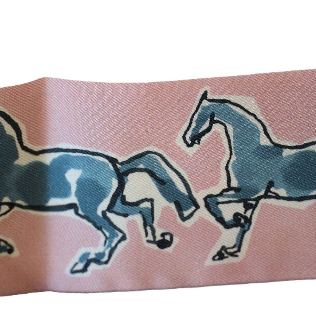 Hermes Twilly Freedom Horse Silk Pink Scarf — view 9