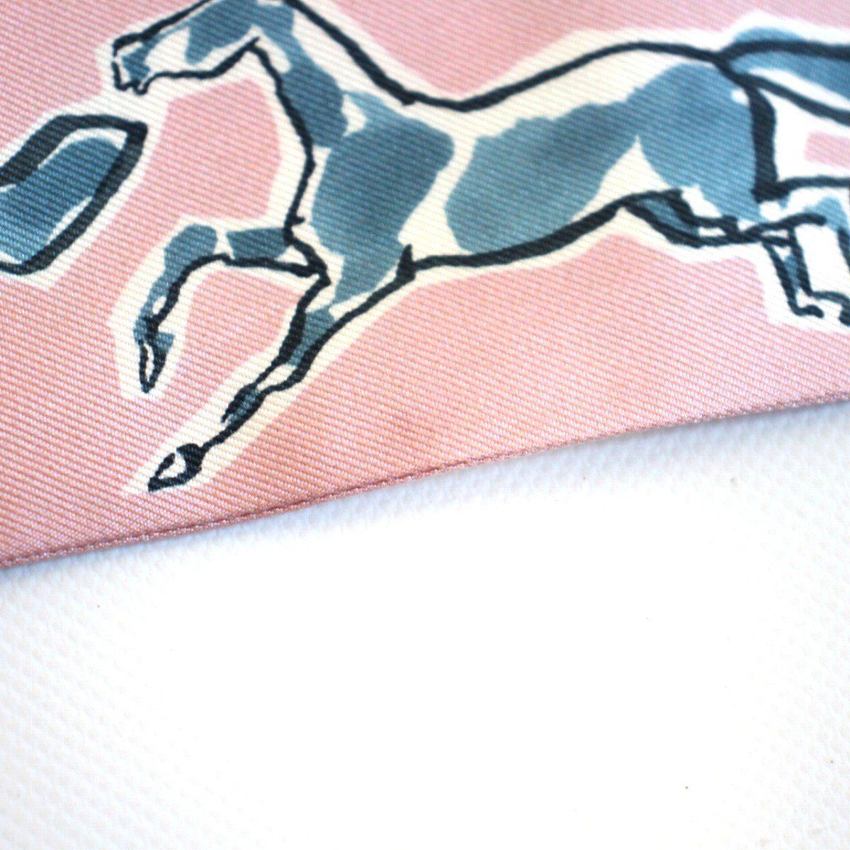 Hermes Twilly Freedom Horse Silk Pink Scarf — view 8