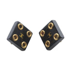 Chanel CC Logo Eyelet Square Earrings Black Gold — view 5