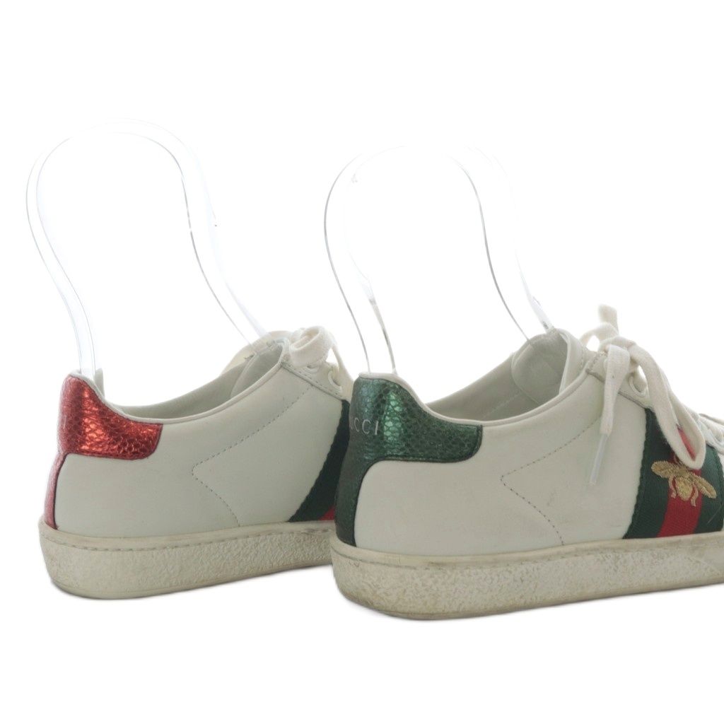 Gucci Ace Embroidered Sneakers Low Cut Leather 35 White — view 9