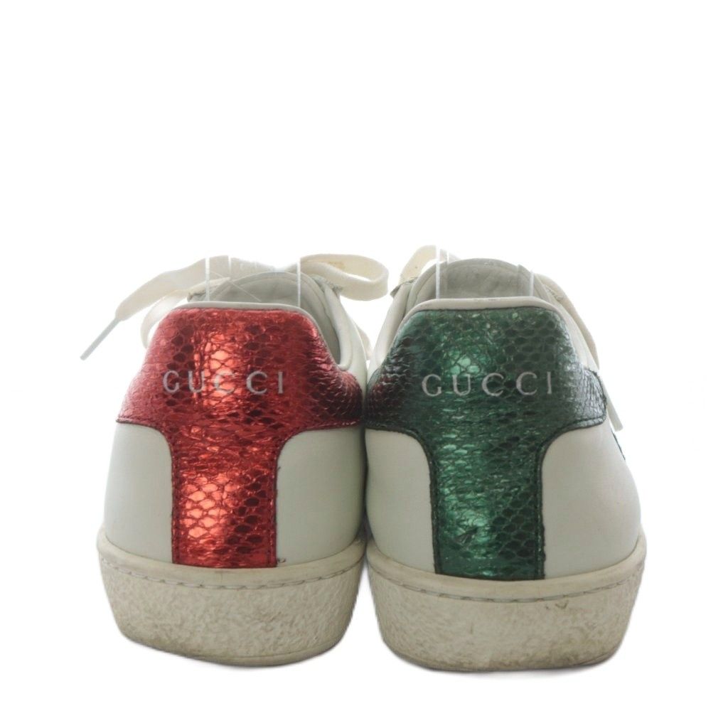 Gucci Ace Embroidered Sneakers Low Cut Leather 35 White — view 3