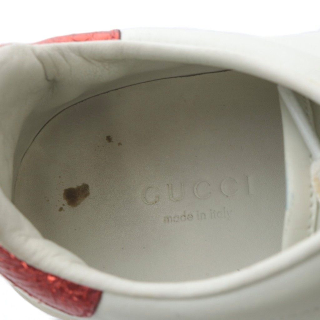 Gucci Ace Embroidered Sneakers Low Cut Leather 35 White — view 6