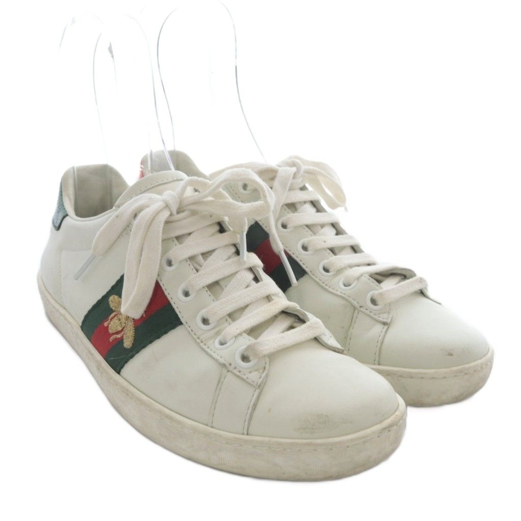 Gucci Ace Embroidered Sneakers Low Cut Leather 35 White — view 8