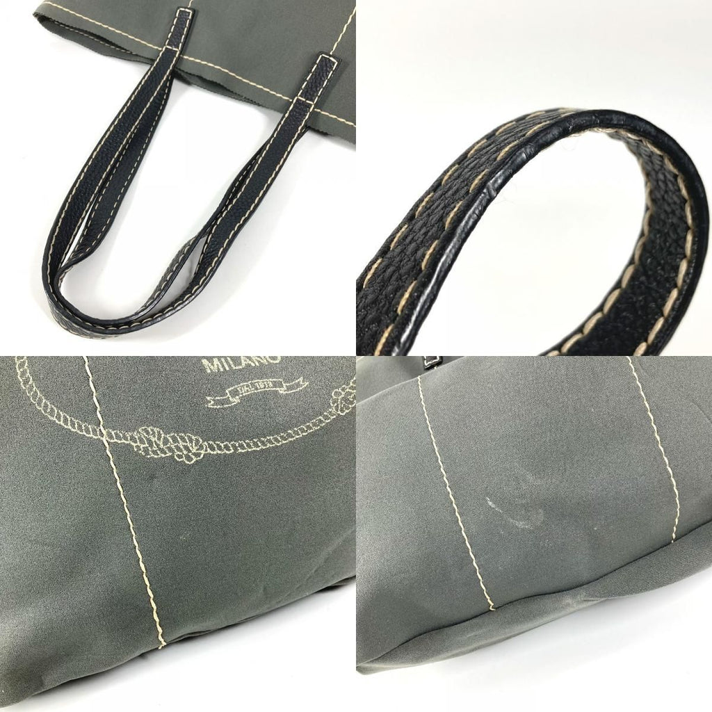 Prada Shoulder Bag Logo Gray Khaki — view 8