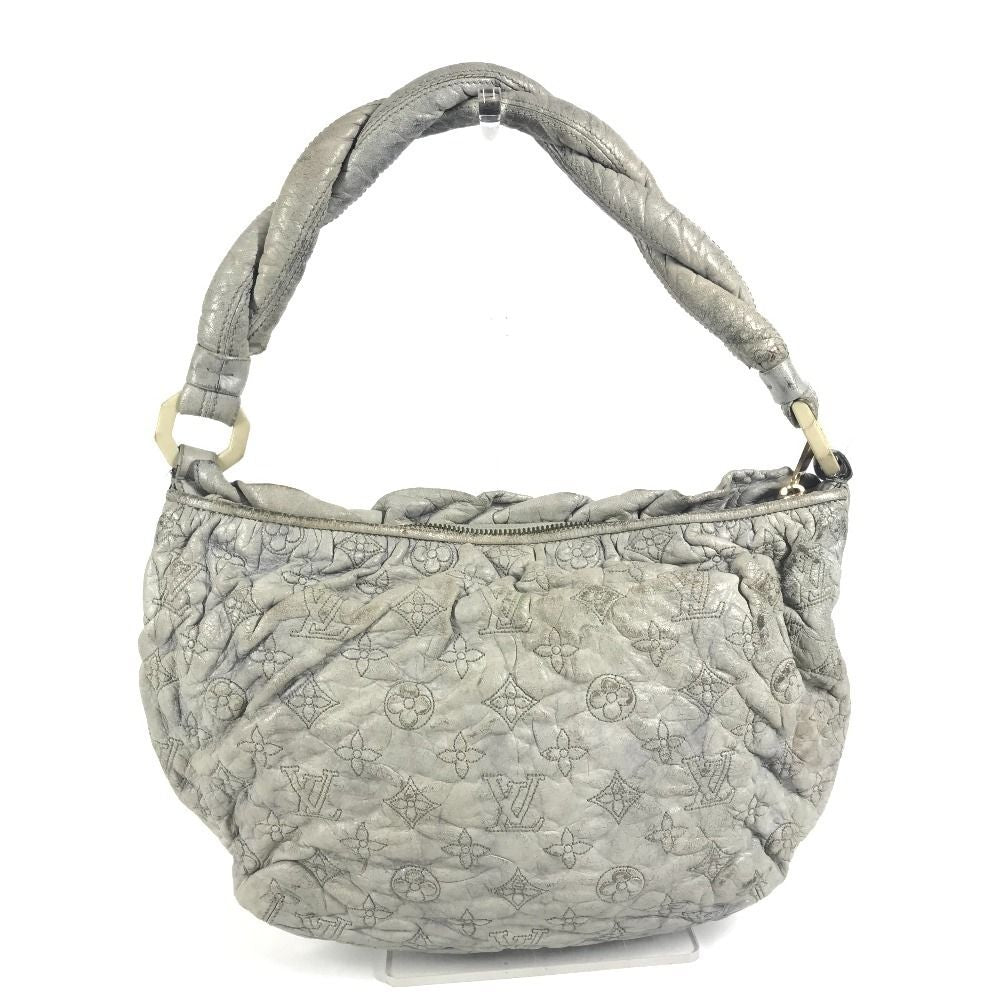 Louis Vuitton Shoulder Bag Nimbus PM Leather Ecru Gray — view 2