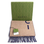 Gucci Logo Scarf Camel Navy — view 5