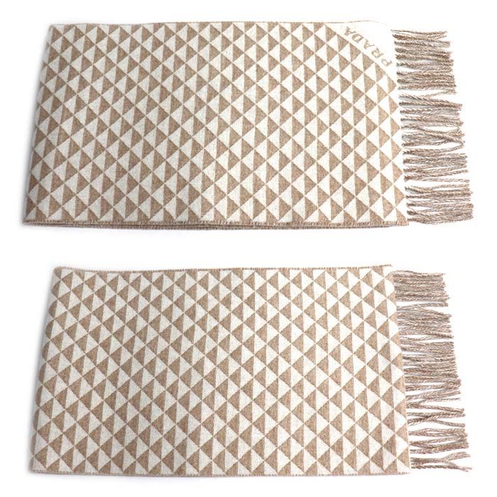 Prada Symbol Double Scarf Sand White — view 2