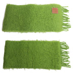 Loewe Anagram Mohair Fringe Scarf Green — view 2