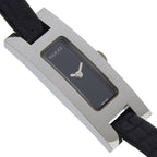 Gucci Stainless Steel Leather Quartz Analog Display Black Dial Watch — view 3