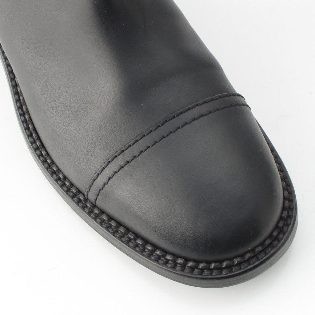 Chanel Leather CC Logo Shearling Quilted Back Zip Boots Shoes Black 39 — view 6