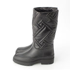 Hermes Leather Fuji Quilted Mosaic Long Boots Shoes Black 36 — view 3