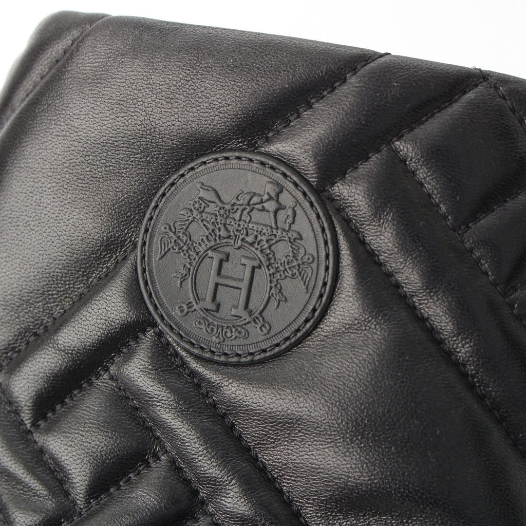 Hermes Leather Fuji Quilted Mosaic Long Boots Shoes Black 36 — view 7