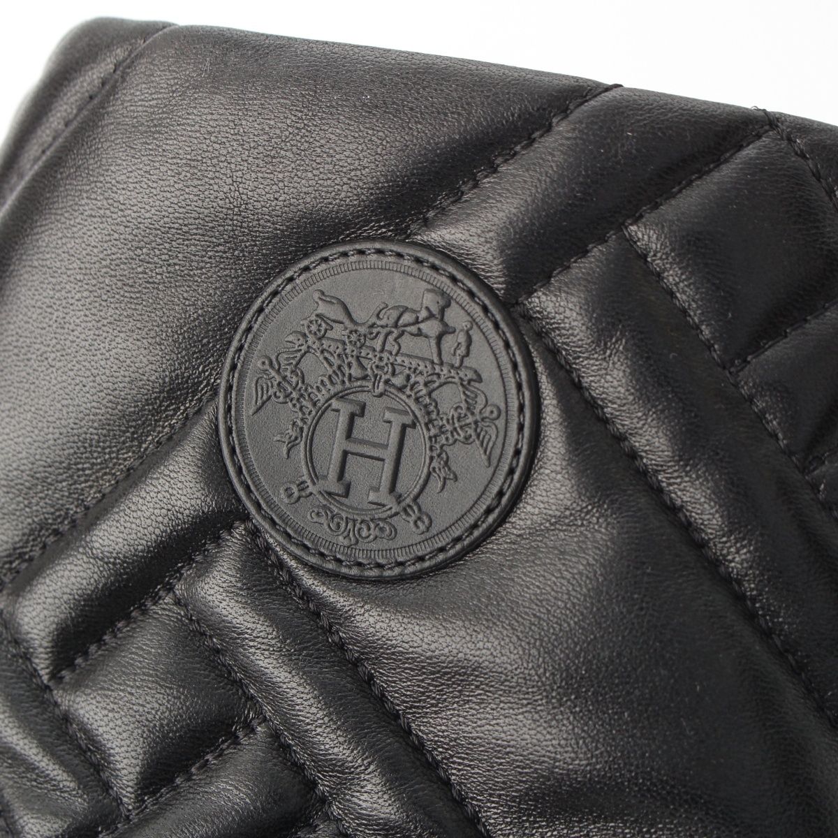 Hermes Leather Fuji Quilted Mosaic Long Boots Shoes Black 36 — view 7