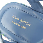 Louis Vuitton Denim Takashi Murakami Cherry Maya Platform Sandals Blue — view 7
