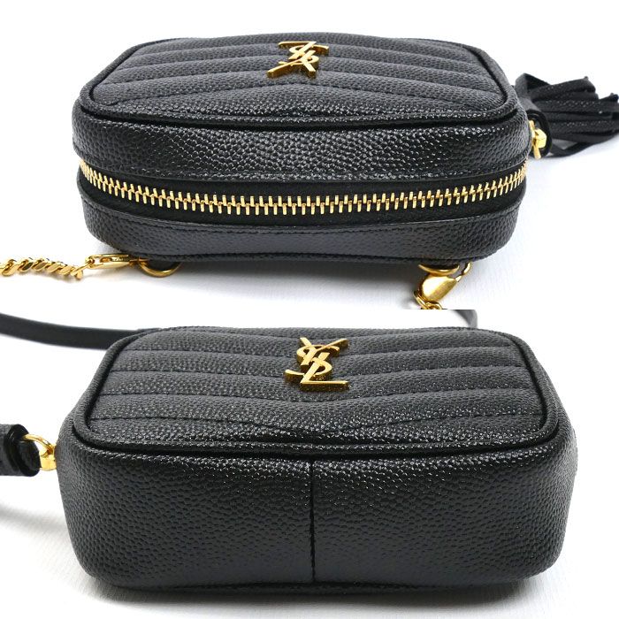 Saint Laurent Baby Leather Chain Shoulder Bag Black — view 3