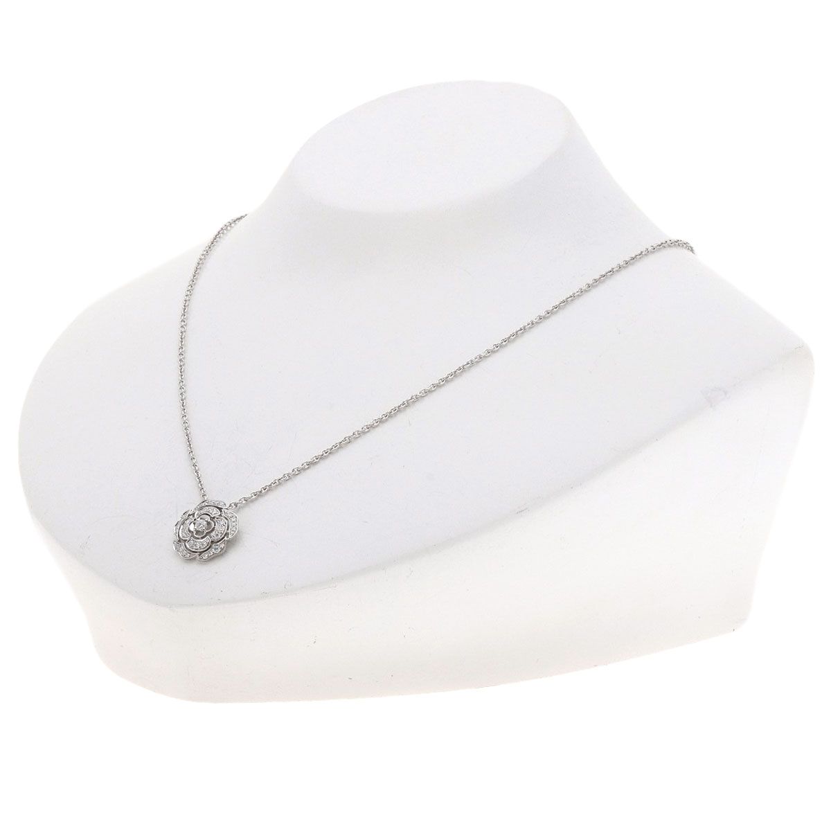 Chanel Camellia Diamond Necklace 18K White Gold — view 6