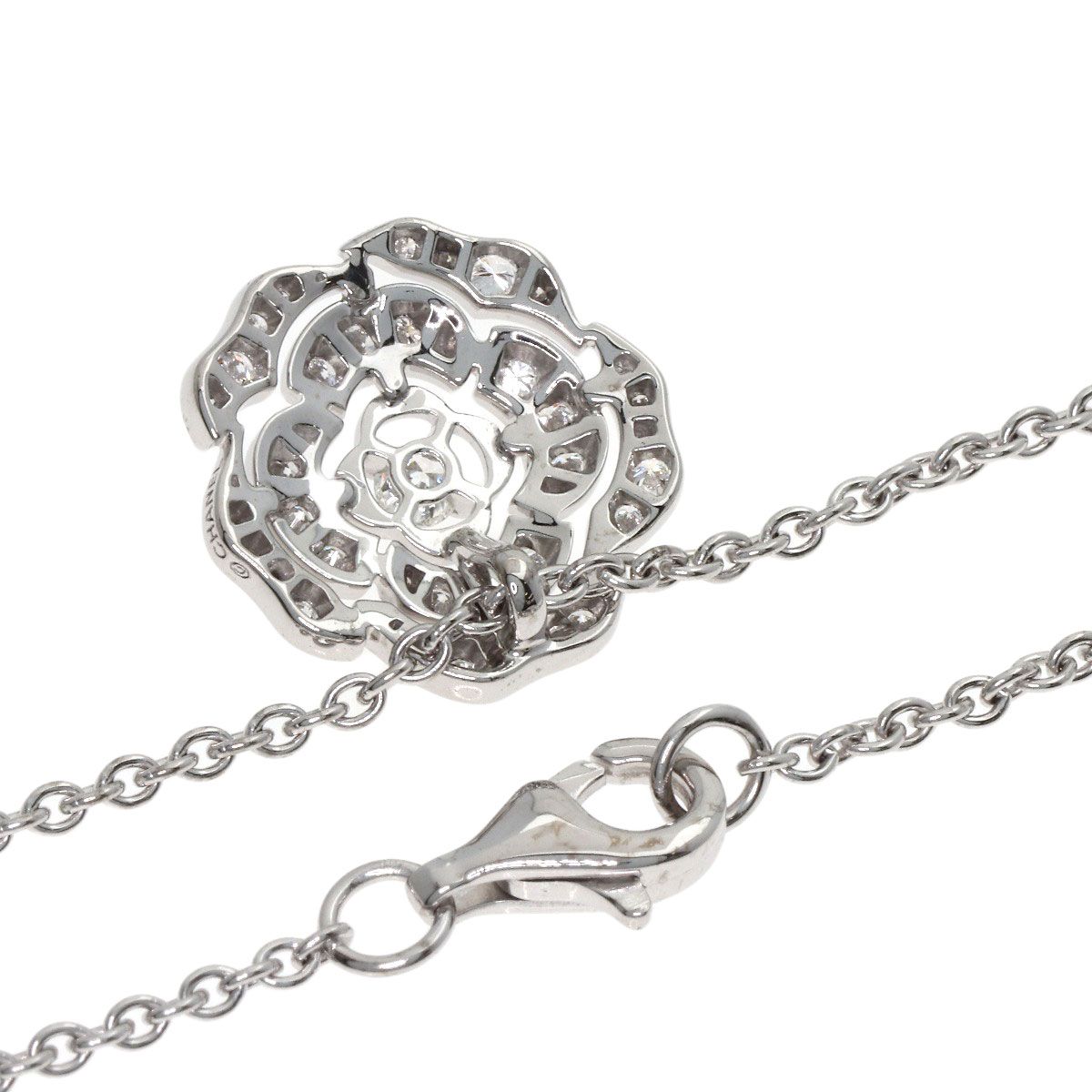 Chanel Camellia Diamond Necklace 18K White Gold — view 2