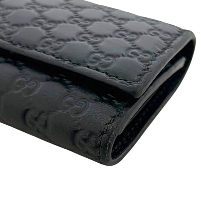 Gucci 6 Key Case Black Guccissima Line Leather Holder — view 7