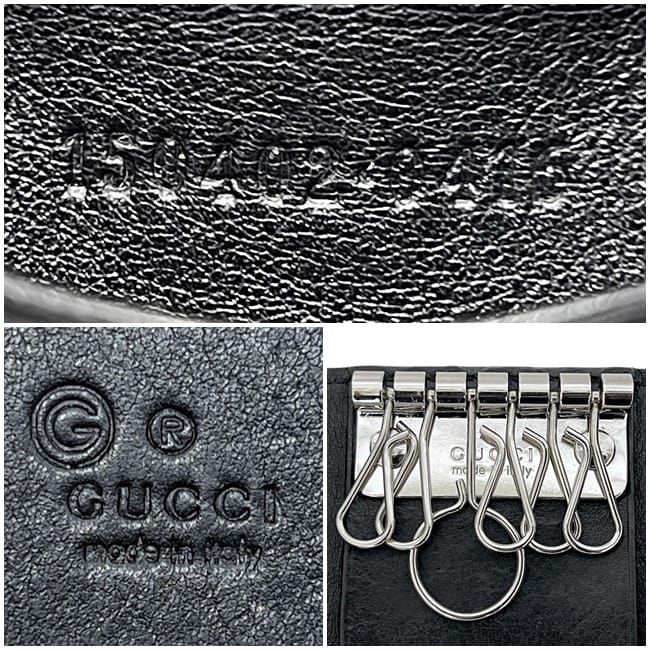 Gucci 6 Key Case Black Guccissima Line Leather Holder — view 3