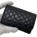 Gucci 6 Key Case Black Guccissima Line Leather Holder — view 9