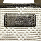 Gucci Tote White Beige Metallic Khaki Guccissima Line — view 6