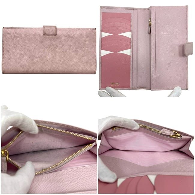 Prada Bifold Wallet Pink Saffiano — view 2