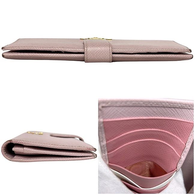 Prada Bifold Wallet Pink Saffiano — view 7