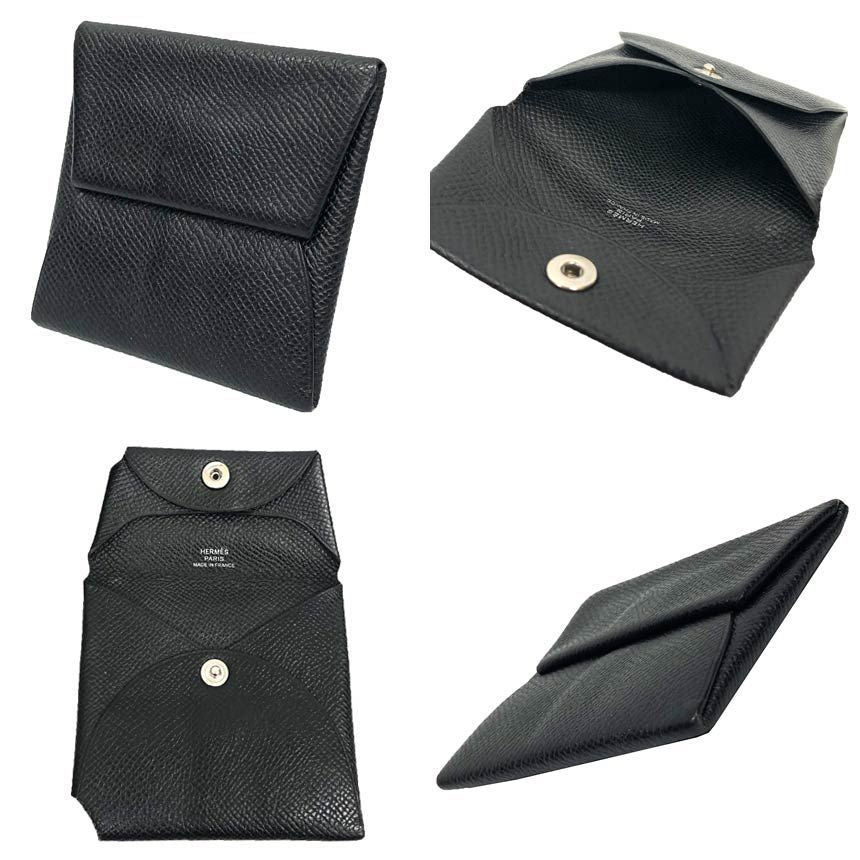 Hermes Bastia Coin Case Porte Monnaie Leather Black — view 2
