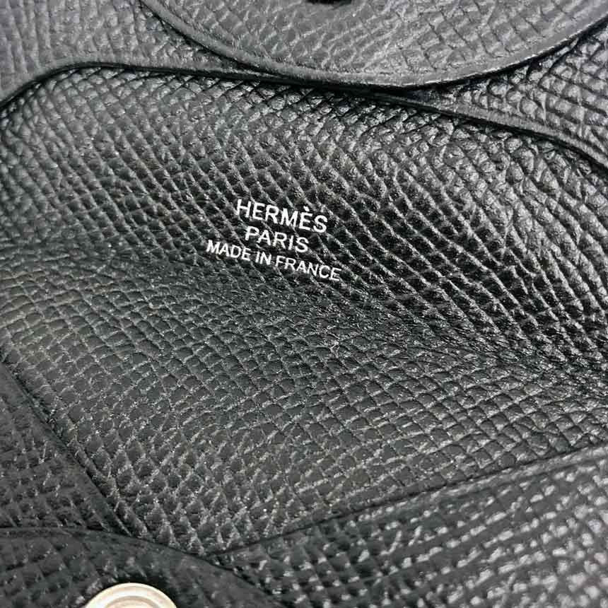 Hermes Bastia Coin Case Porte Monnaie Leather Black — view 3