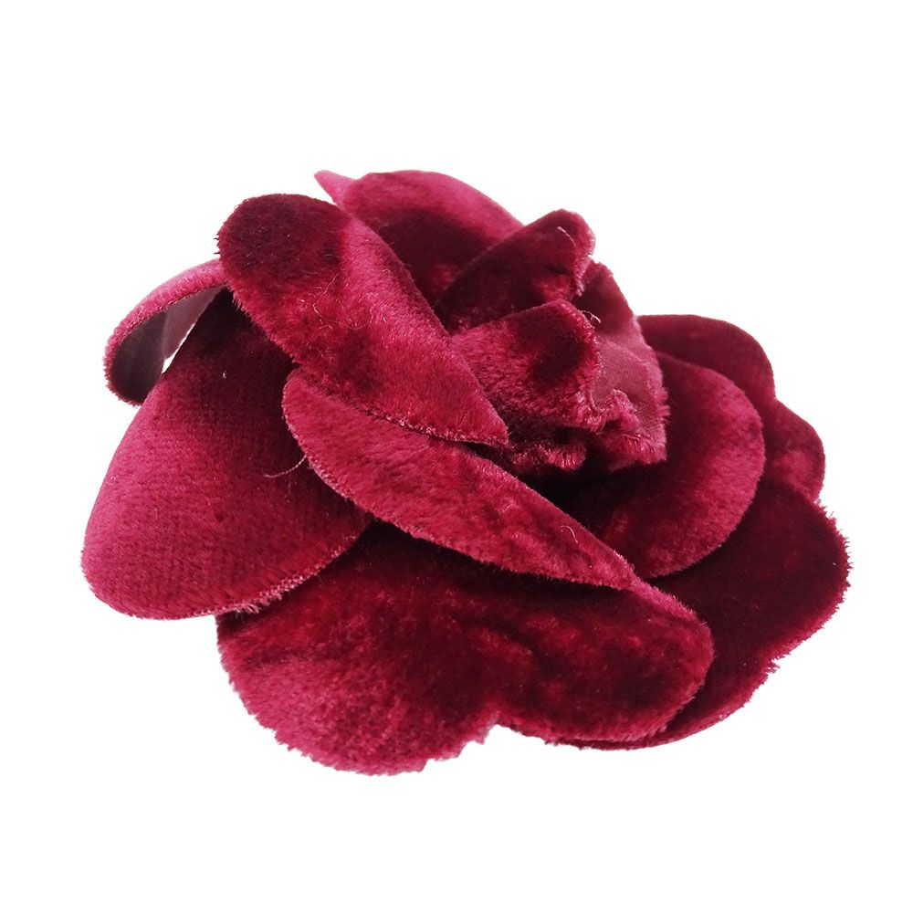 Chanel Brooch Camellia Velour Red Corsage — view 4
