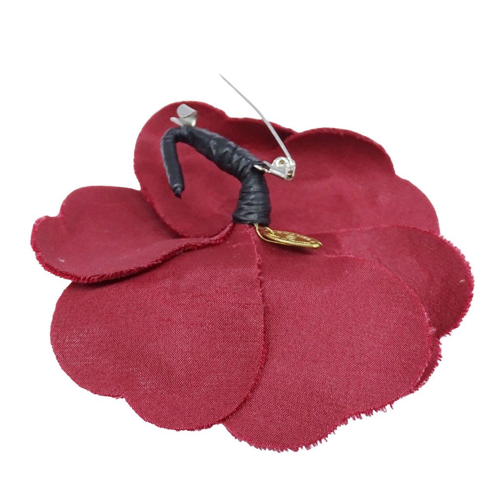 Chanel Brooch Camellia Velour Red Corsage — view 8