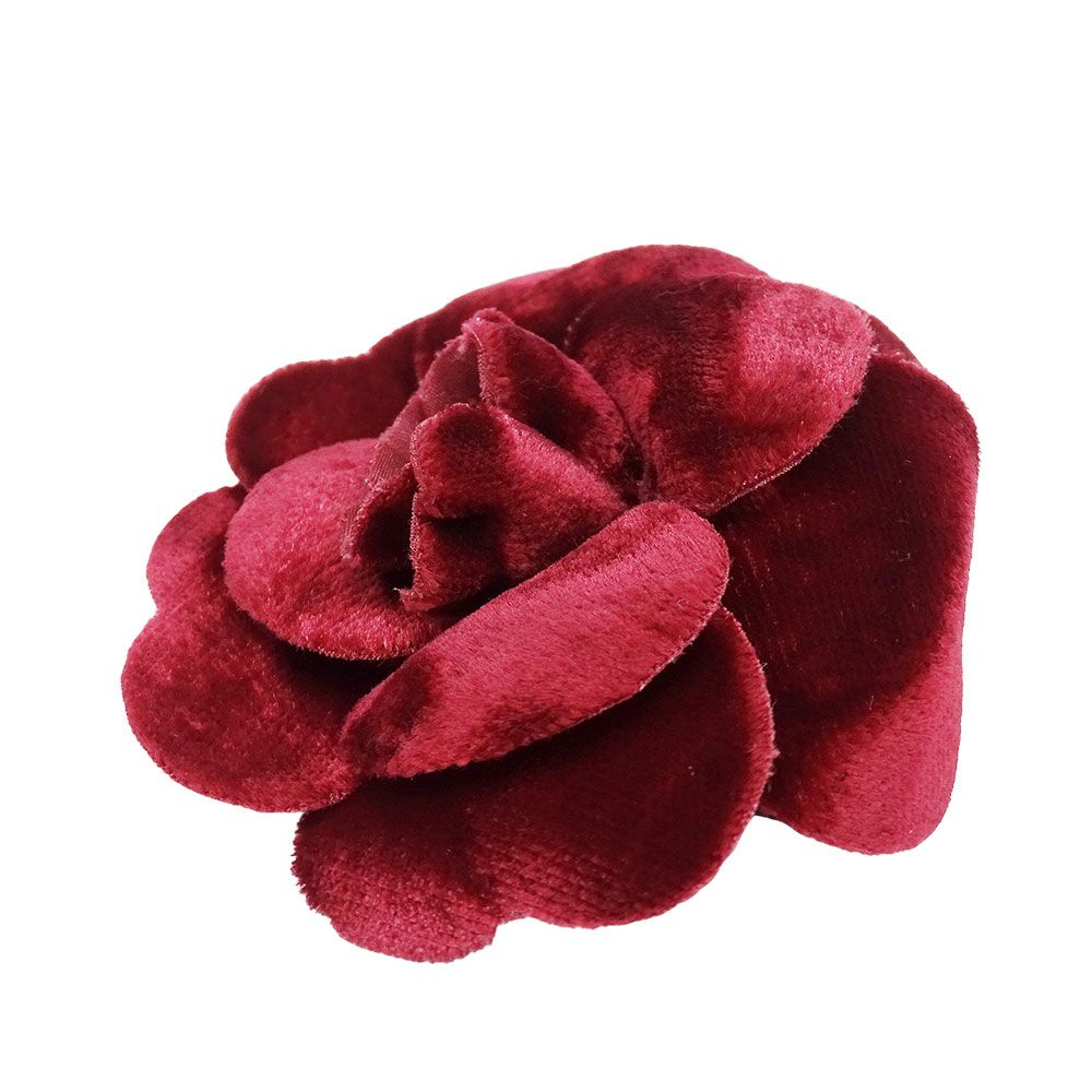 Chanel Brooch Camellia Velour Red Corsage — view 2