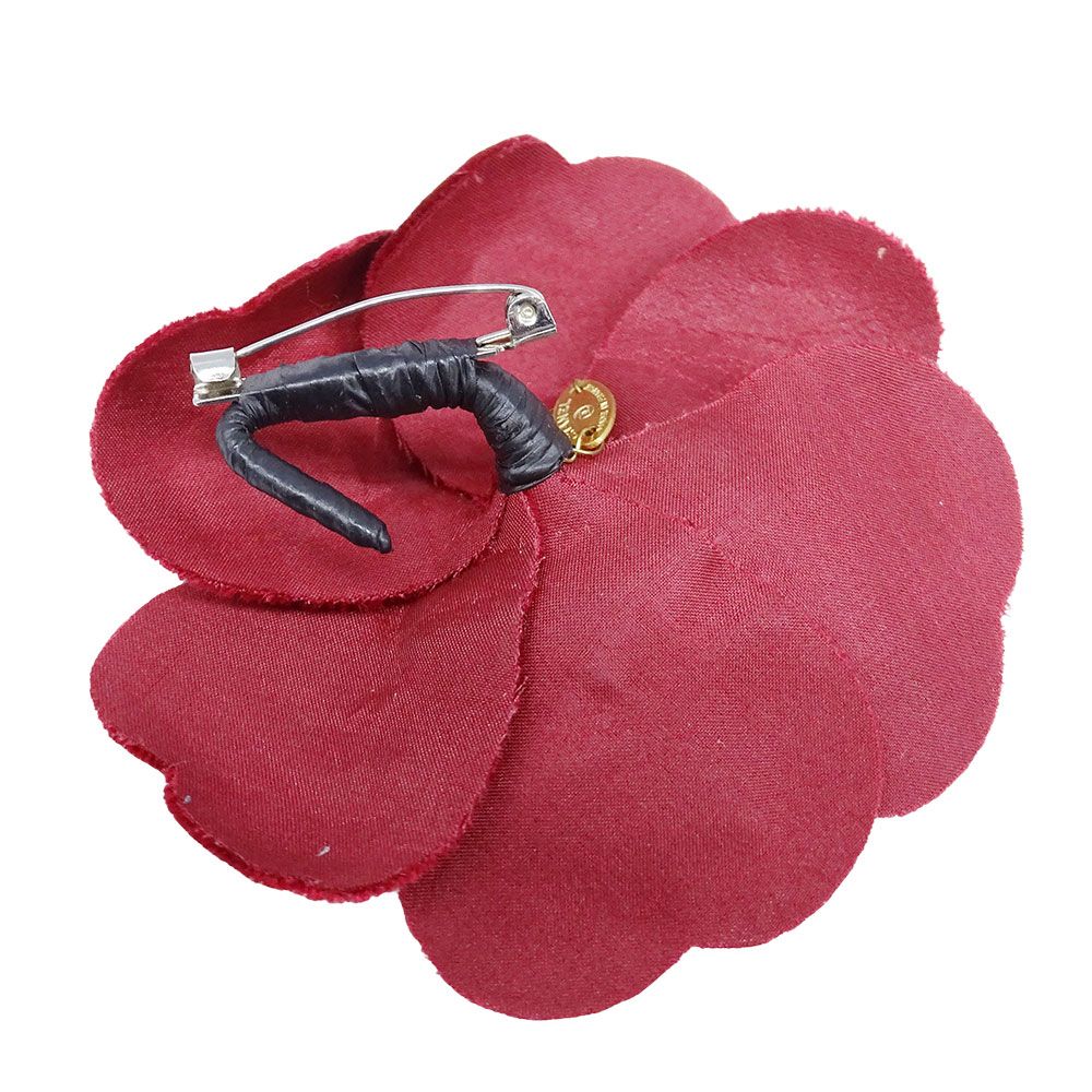 Chanel Brooch Camellia Velour Red Corsage — view 5