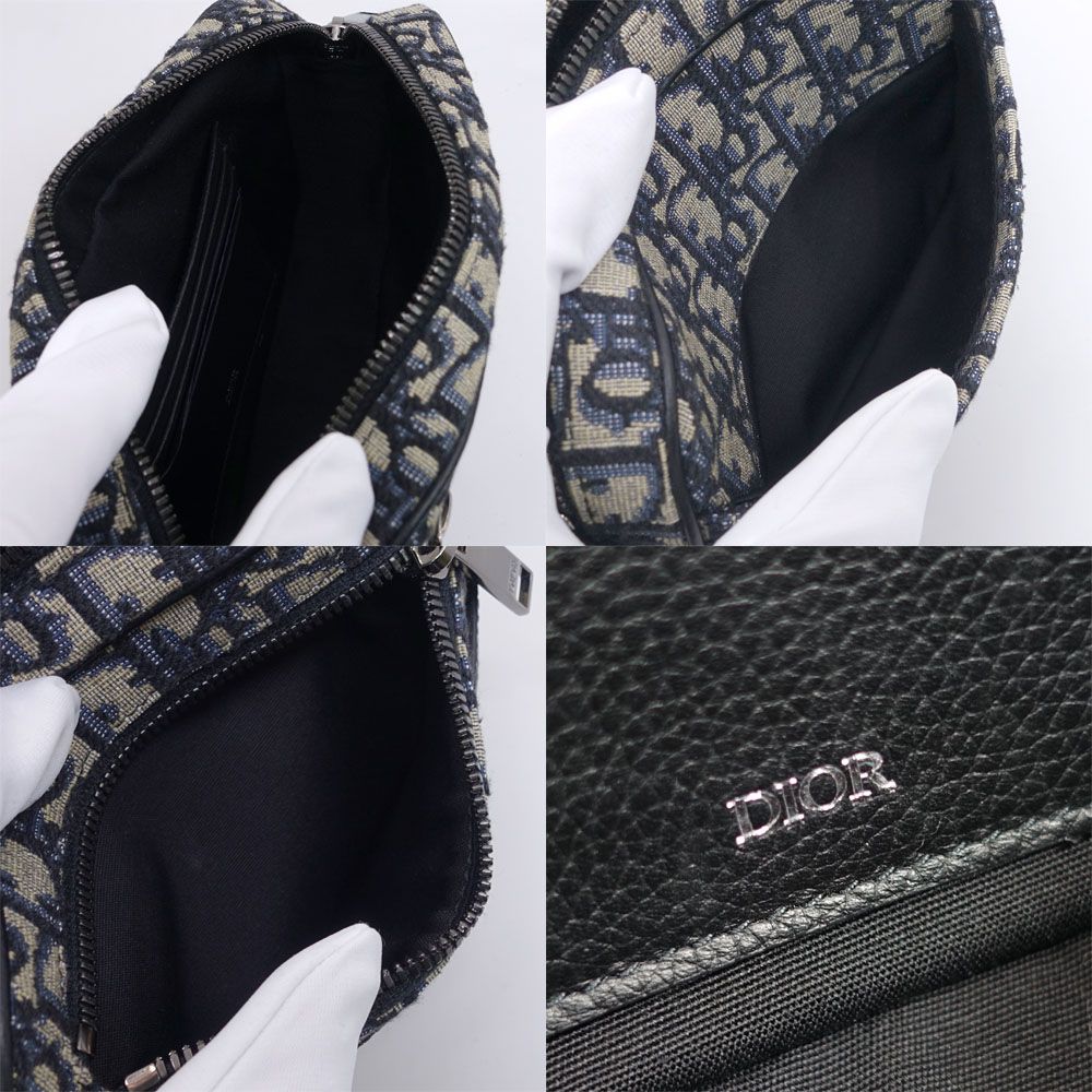 Dior Safari Mini Shoulder Bag Blue Peacock Cotton Canvas — view 6