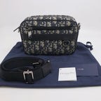 Dior Safari Mini Shoulder Bag Blue Peacock Cotton Canvas — view 8